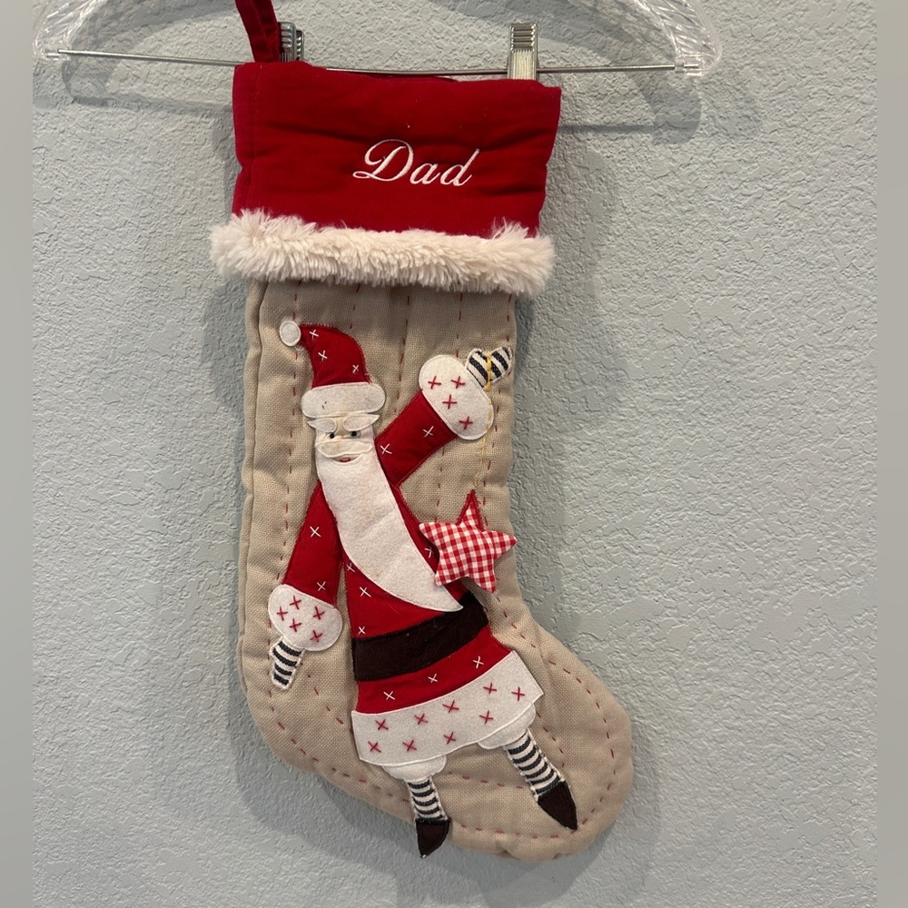 Like New Pottery Barn Kids Dad Santa Stocking